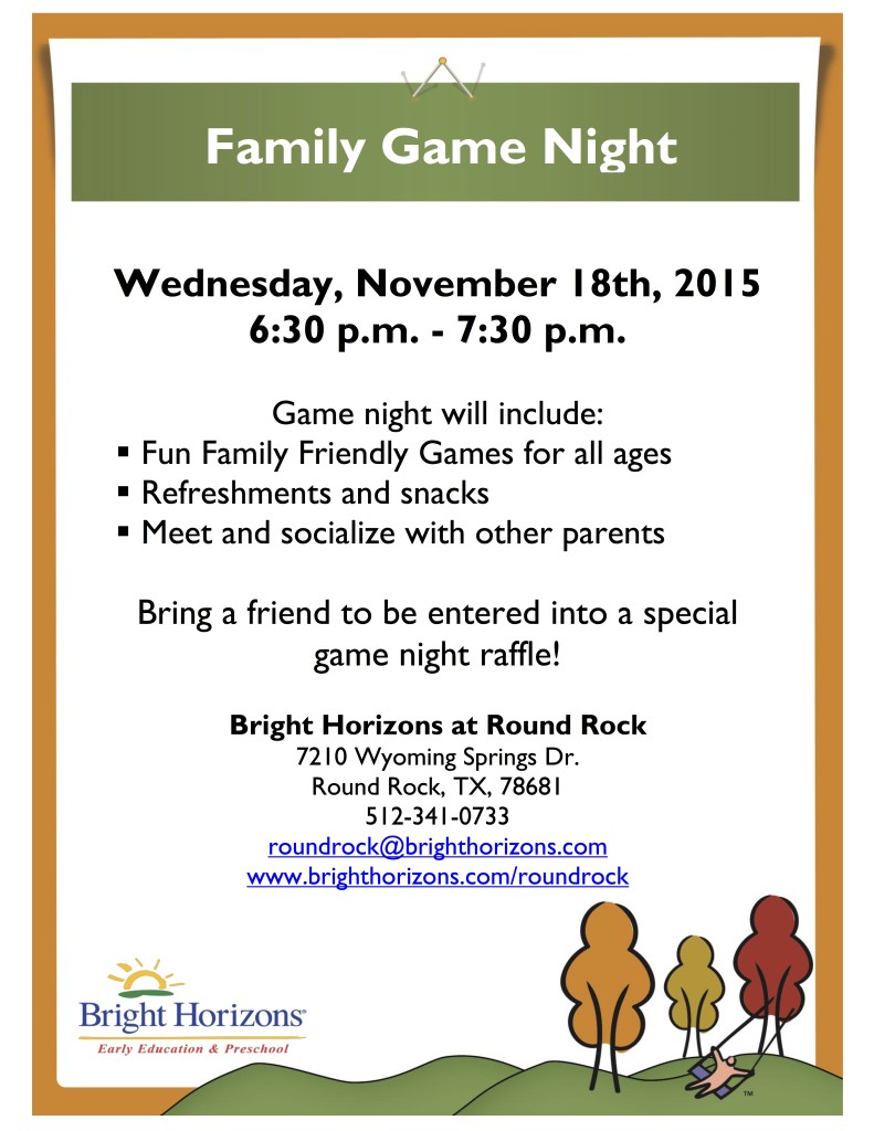 Family Game Night Flyer 2015