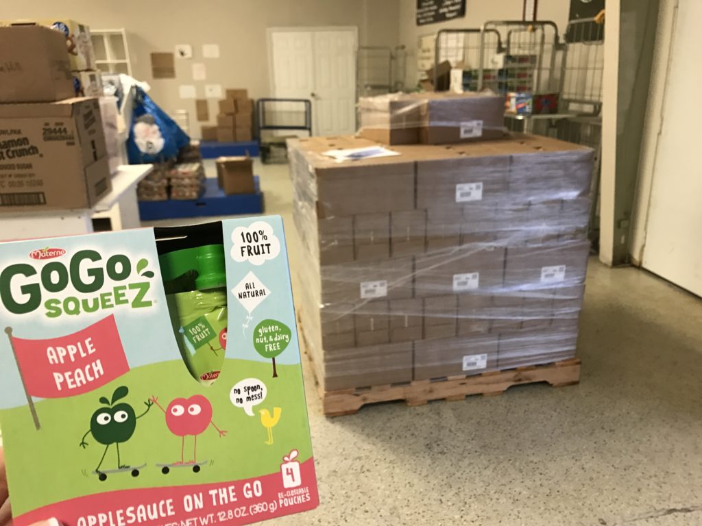 GoGo squeez donation to the Backpack Coalition 