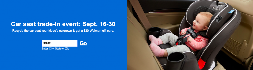 $30 walmart gift card for car seat