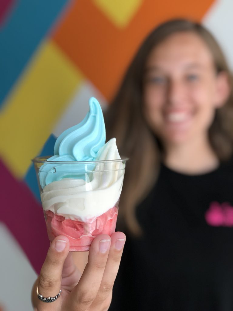 Girl with fro yo