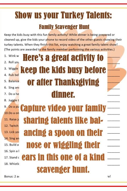 Fun Thanksgiving Family Games: Scavenger Hunt – Fun-Squared