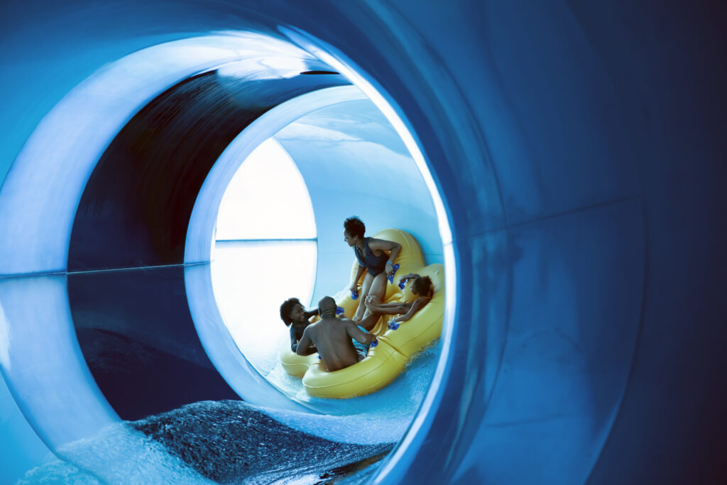Image of people at waterpark on a tube ride