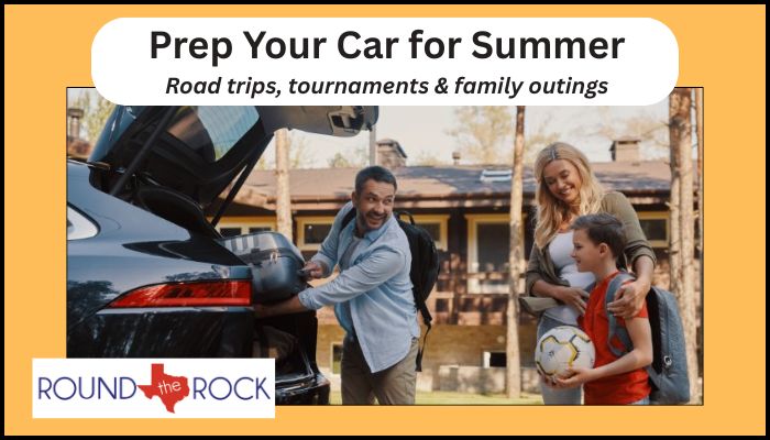 Family loading the car for a summer outing