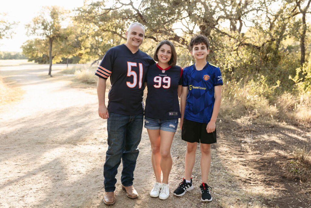 The Black family outdoors in Central Texas